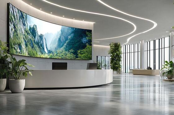 ISO14001 घुमावदार एलईडी प्रदर्शित करता है P2mm SMD1515 एलईडी वीडियो वॉल स्टूडियो