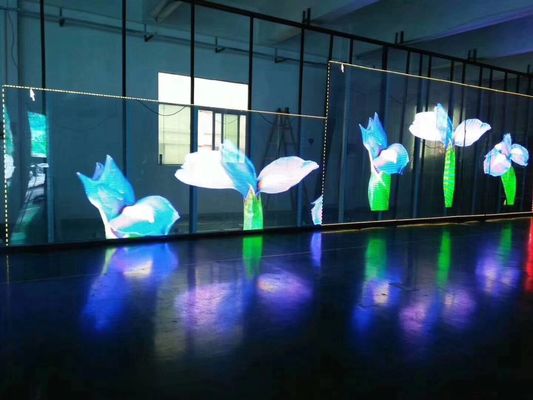 वाइड व्यूइंग एंगल और कम बिजली की खपत के साथ हाई ट्रांसपेरेंसी ट्रांसपेरेंट ग्लास एलईडी स्क्रीन, इनडोर और आउटडोर उपयोग के लिए