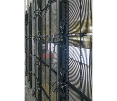 P10.4mm 50 * 12.5cm पारदर्शी ग्लास एलईडी स्क्रीन ग्रिड विंडो डिस्प्ले 1000cd / M²