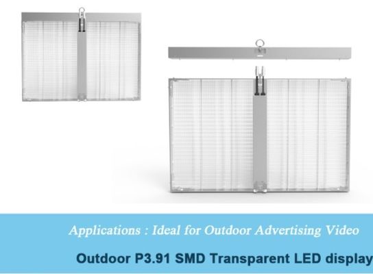 पारदर्शी ग्लास एलईडी स्क्रीन पी3.91 मिमी होलोग्राफिक सीरीज रिफ्रेश 3840Hz