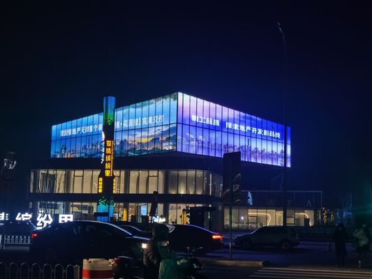 आंतरिक और बाहरी उपयोग के लिए अनुकूलित आकार के साथ उच्च चमक पूर्ण रंग एलईडी पारदर्शी स्क्रीन