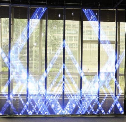 उच्च चमक पी 7.8 पारदर्शी ग्लास एलईडी स्क्रीन 281 ट्रिलियन आईसी 2038